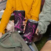 Personalised Survivor Melody Pink Tumbler Cup Breast Cancer Polynesian Pattern