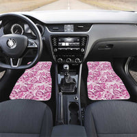 Pink Ribbon Hibiscus Tropical Pattern Car Mats Breast Cancer