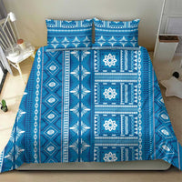 Fiji Masi All Blue Bedding Set Tapa Pattern - Polynesian Pride