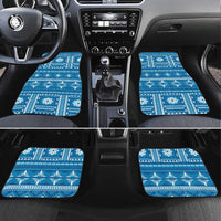 Fiji Masi All Blue Car Mats Tapa Pattern - Polynesian Pride