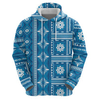 Fiji Masi All Blue Hoodie Tapa Pattern - Polynesian Pride