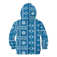 Fiji Masi All Blue Kid Hoodie Tapa Pattern - Polynesian Pride