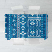 Fiji Masi All Blue Tablecloth Tapa Pattern - Polynesian Pride