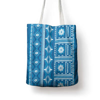 Fiji Masi All Blue Tote Bag Tapa Pattern - Polynesian Pride