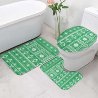 Fiji Masi All Green Bathroom Set Tapa Pattern - Polynesian Pride