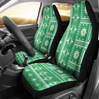 Fiji Masi All Green Car Seat Cover Tapa Pattern - Polynesian Pride