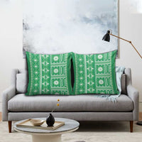 Fiji Masi All Green Pillow Cover Tapa Pattern - Polynesian Pride