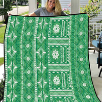 Fiji Masi All Green Quilt Tapa Pattern - Polynesian Pride
