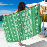 Fiji Masi All Green Sarong Tapa Pattern - Polynesian Pride