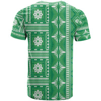 Fiji Masi All Green T Shirt Tapa Pattern - Polynesian Pride