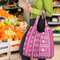 Fiji Masi All Pink Grocery Bag Tapa Pattern - Polynesian Pride