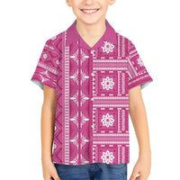Fiji Masi All Pink Kid Hawaiian Shirt Tapa Pattern - Polynesian Pride