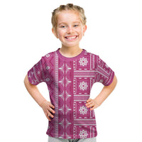 Fiji Masi All Pink Kid T Shirt Tapa Pattern - Polynesian Pride