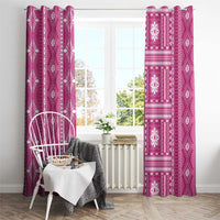 Fiji Masi All Pink Window Curtain Tapa Pattern - Polynesian Pride