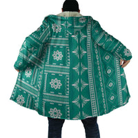 Fiji Masi All Teal Cloak Tapa Pattern - Polynesian Pride