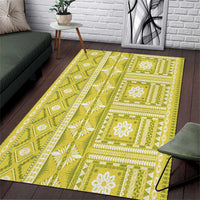 Fiji Masi All Yellow Area Rug Tapa Pattern - Polynesian Pride