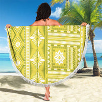 Fiji Masi All Yellow Beach Blanket Tapa Pattern - Polynesian Pride