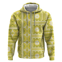 Fiji Masi All Yellow Hoodie Tapa Pattern - Polynesian Pride