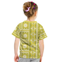 Fiji Masi All Yellow Kid T Shirt Tapa Pattern - Polynesian Pride