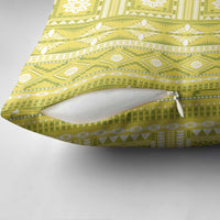 Fiji Masi All Yellow Pillow Cover Tapa Pattern - Polynesian Pride