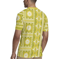 Fiji Masi All Yellow Rugby Jersey Tapa Pattern - Polynesian Pride