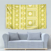 Fiji Masi All Yellow Tapestry Tapa Pattern - Polynesian Pride