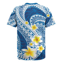 Plumeria Polynesian Blue Glitter Pattern Rugby Jersey