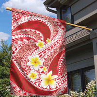 Plumeria Polynesian Coral Glitter Pattern Garden Flag