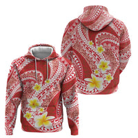 Plumeria Polynesian Coral Glitter Pattern Hoodie