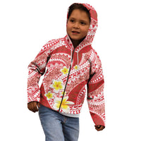 Plumeria Polynesian Coral Glitter Pattern Kid Hoodie