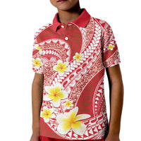 Plumeria Polynesian Coral Glitter Pattern Kid Polo Shirt