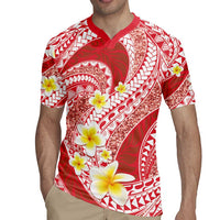 Plumeria Polynesian Coral Glitter Pattern Rugby Jersey