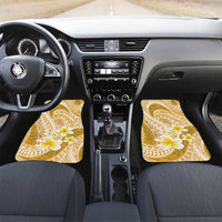 Plumeria Polynesian Gold Glitter Pattern Car Mats