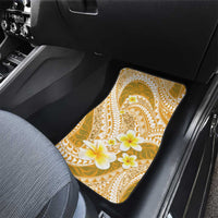 Plumeria Polynesian Gold Glitter Pattern Car Mats