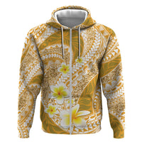 Plumeria Polynesian Gold Glitter Pattern Hoodie