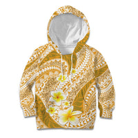 Plumeria Polynesian Gold Glitter Pattern Kid Hoodie