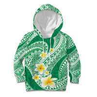 Plumeria Polynesian Green Glitter Pattern Kid Hoodie