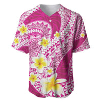 Plumeria Polynesian Pink Glitter Pattern Baseball Jersey