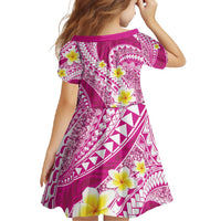 Plumeria Polynesian Pink Glitter Pattern Family Matching Mermaid Dress and Hawaiian Shirt