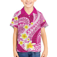 Plumeria Polynesian Pink Glitter Pattern Hawaiian Shirt