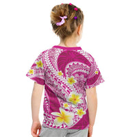 Plumeria Polynesian Pink Glitter Pattern Kid T Shirt