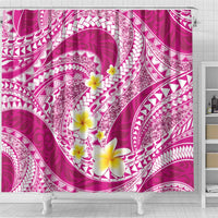Plumeria Polynesian Pink Glitter Pattern Shower Curtain