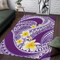 Plumeria Polynesian Purple Glitter Pattern Area Rug