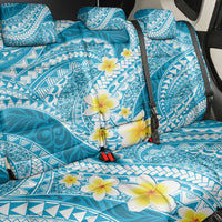 Plumeria Polynesian Sky Blue Glitter Pattern Back Car Seat Cover