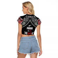 Aotearoa Toitu Te Tiriti Waitangi Raglan Cropped T Shirt Proud To Be Maori
