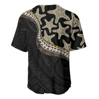Beige Polynesian Starfish Unique Pattern Baseball Jersey