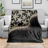 Beige Polynesian Starfish Unique Pattern Blanket