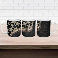Beige Polynesian Starfish Unique Pattern Ceramic Mug