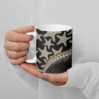 Beige Polynesian Starfish Unique Pattern Ceramic Mug
