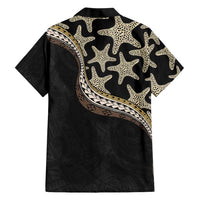 Beige Polynesian Starfish Unique Pattern Hawaiian Shirt